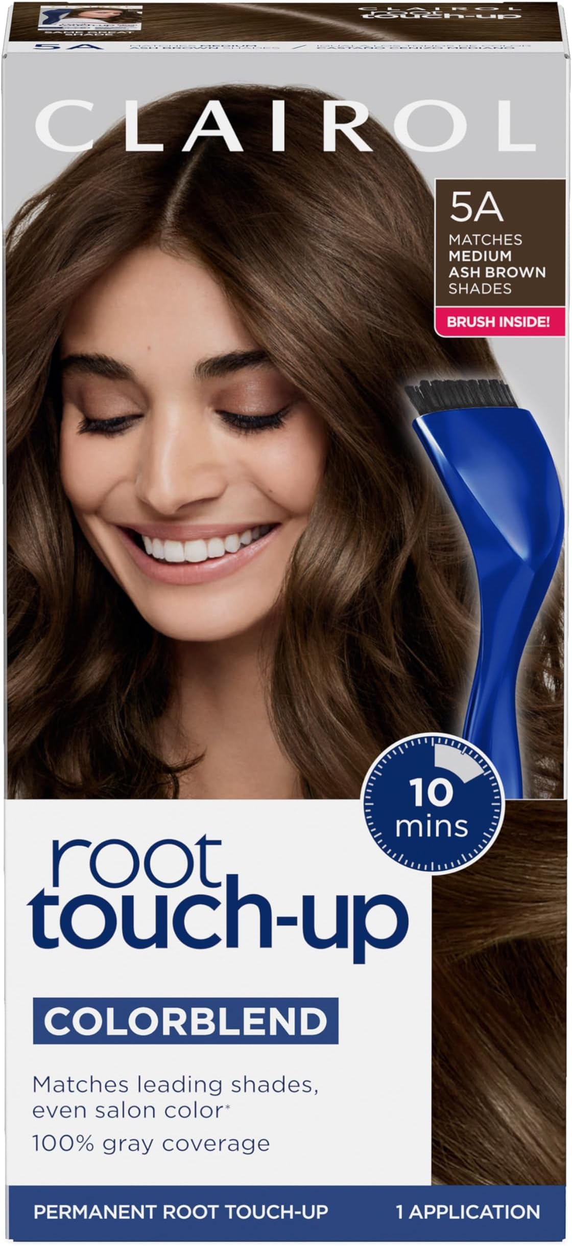 Root Touch-Up by Nice'n Easy Permanent Hair Dye, 5A Medium Ash Brown Hair Color, Pack of 1