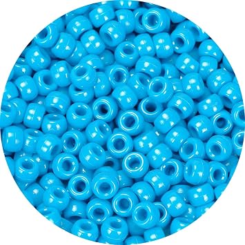 1000+ Pony Beads for Bracelet Making, 6 9 mm Plastic Bead, Colorful Kandi Beads for Hair Braids, Crafting, Necklace and DIY Projects Blue