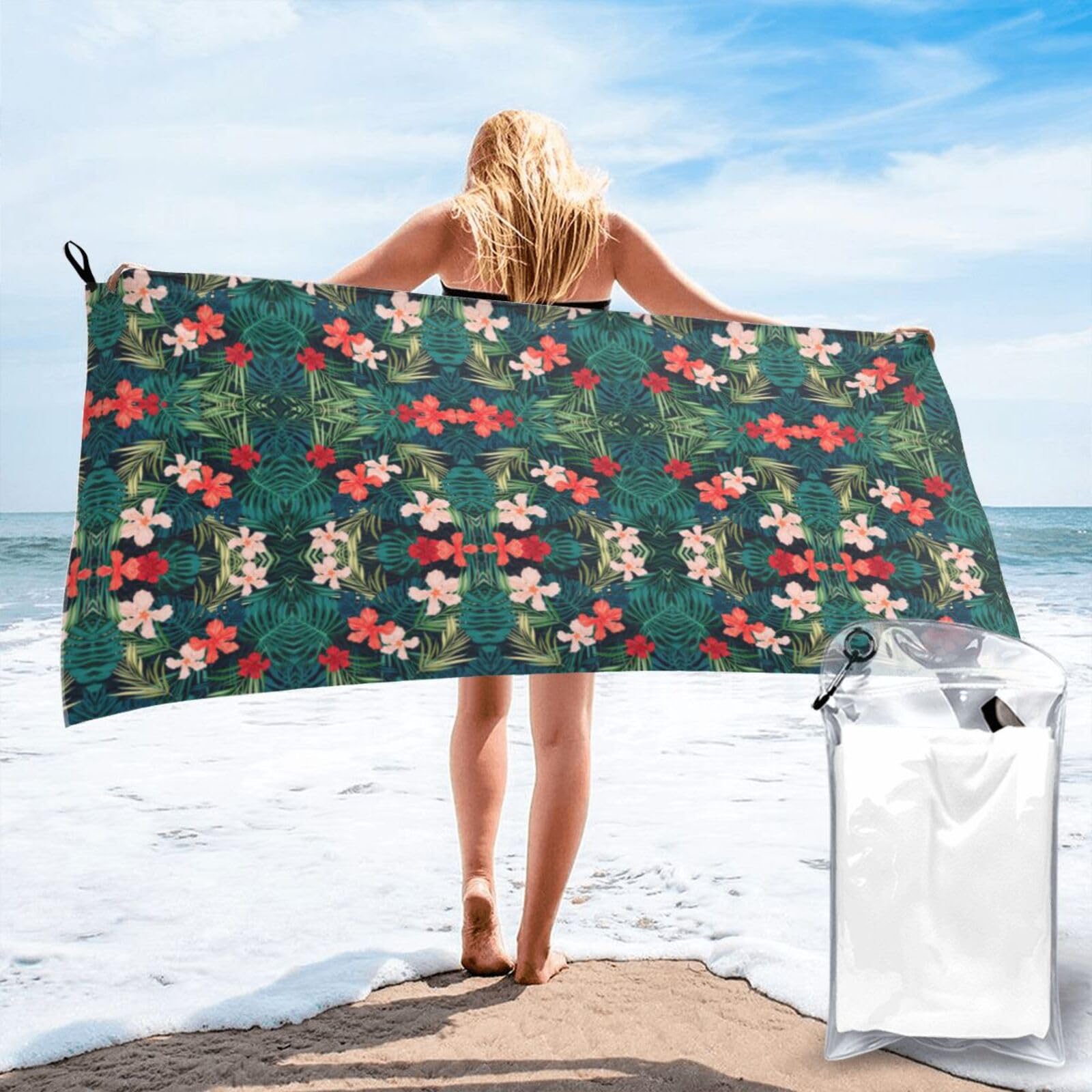 Drap de bain à séchage rapide hawaien pour camping et voyage