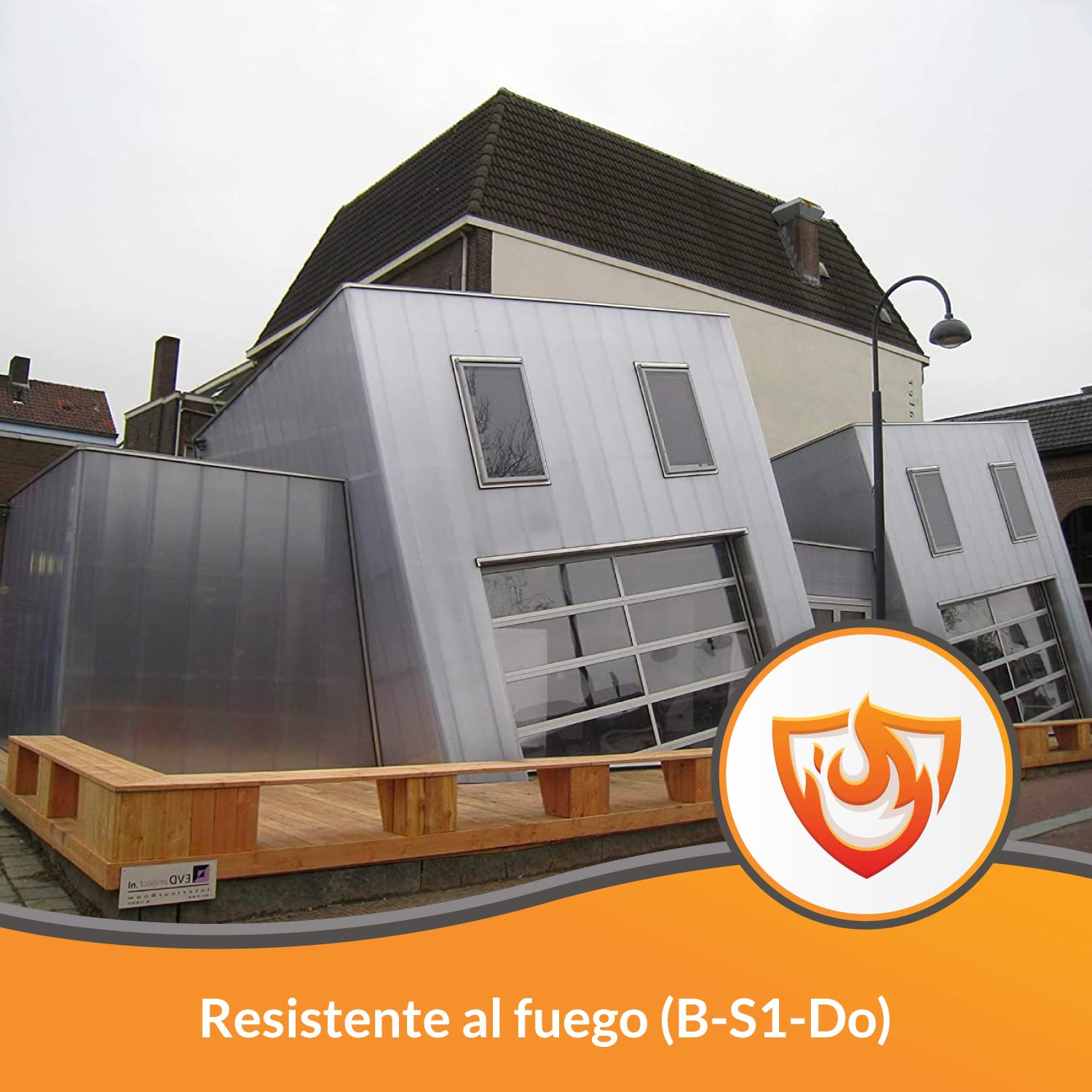 Kit Placas de policarbonato Compacto Transparente 10mm - Medida Final 1500 x 2800 mm- Incluye Accesorios de instalación