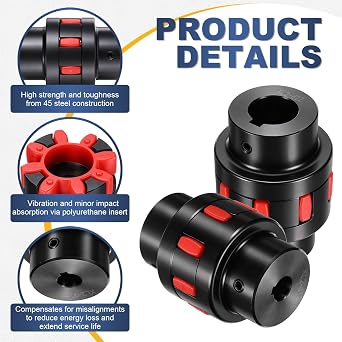 MECCANIXITY XL2タイプフレキシブル弾性シャフトカップリング、12mmから22mmボア54直径45スチールモーターコネクタージョーカップリング、3DプリンターCNCマシンとサーボステップモーター用