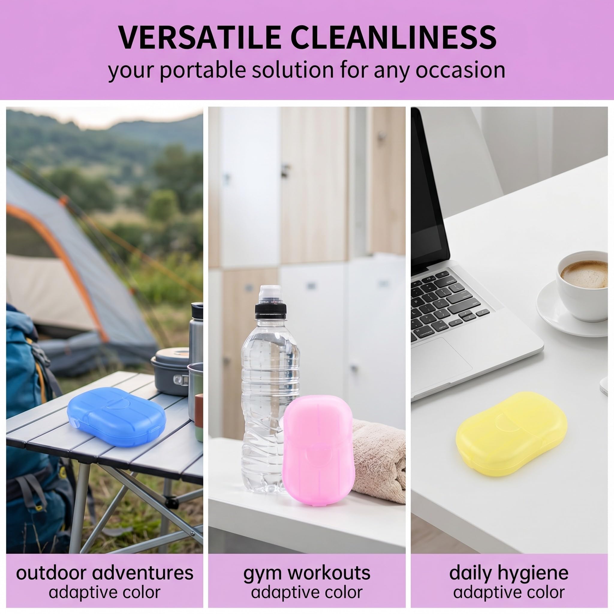 10 Scatole di Foglietti di Sapone Portatili, 40 Fogli per Scatola, Scatole Sapone da Viaggio, in Custodia Compatta, per Viaggi e Uso Esterno