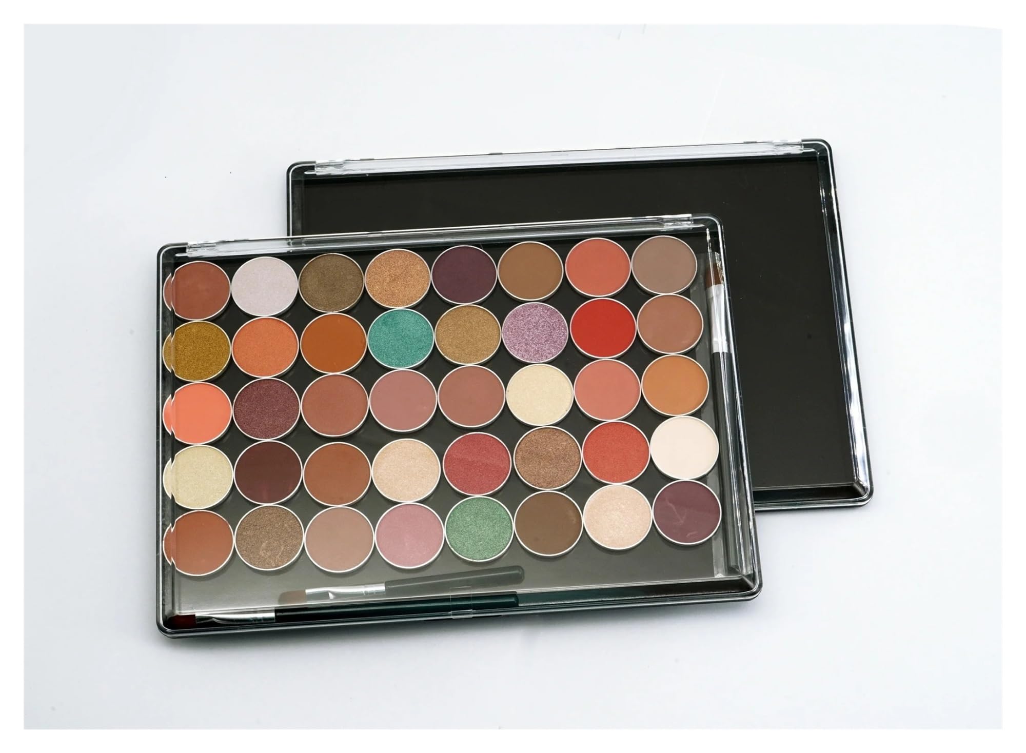 Palette Magnetica Vuota Scatola portaoggetti for trucco con palette di ombretti in plastica magnetica vuota, XL, da 2 pezzi, con coperchio trasparente