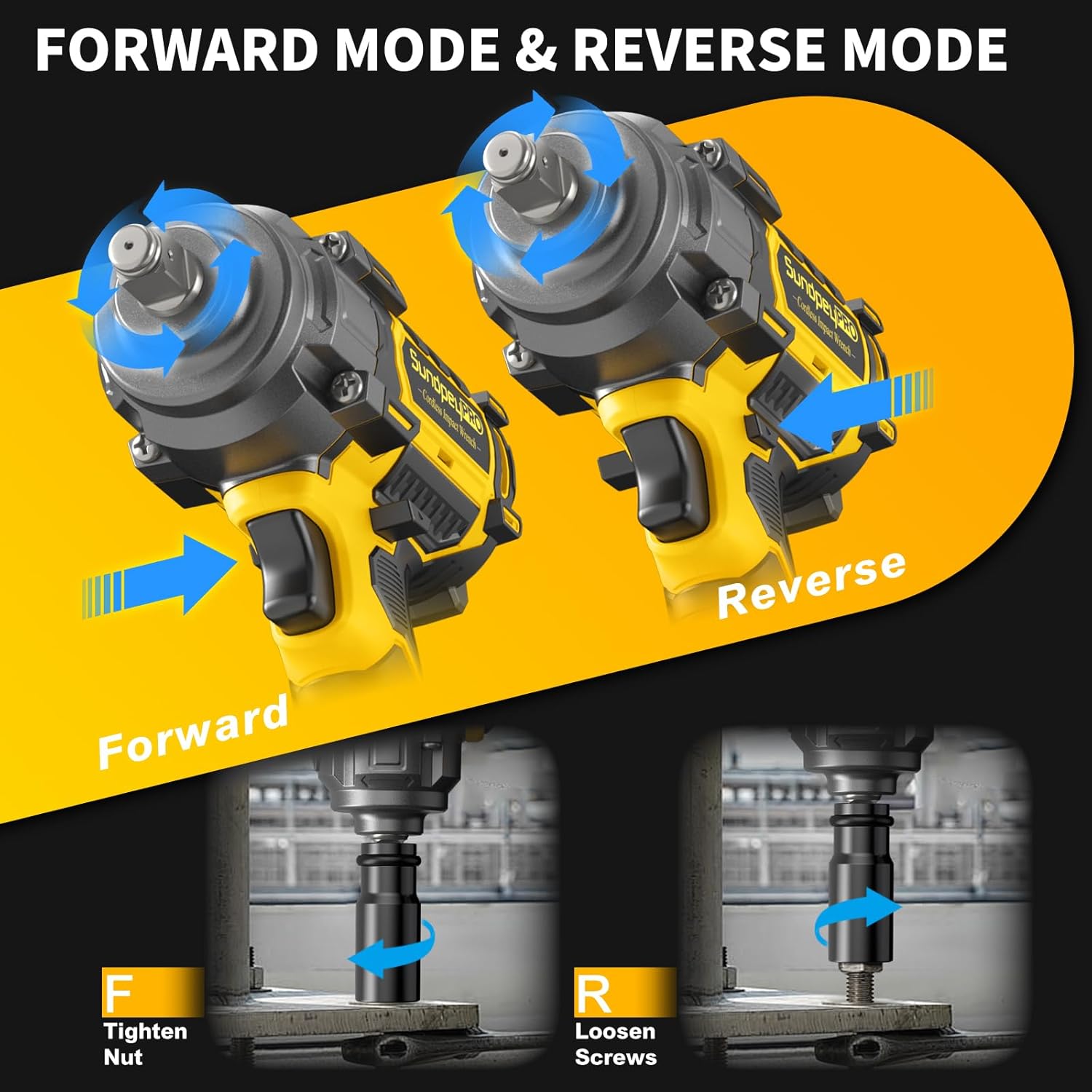 Cordless Impact Wrench 960FT-LBS - 21V Brushless Electric High Torque 1/2 Inch Impact Gun 3-Speed Max 2600RPM with 2 x 4.0Ah Batteries & 6 Sockets & Charger & for Car & DIY & Heavy Duty Use