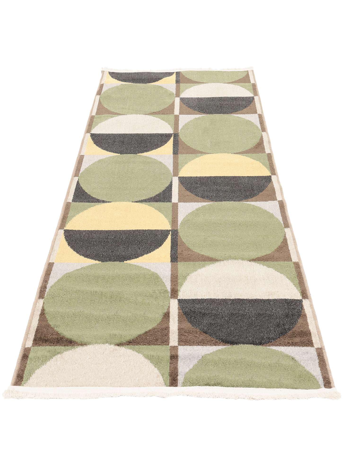 RugVista Jeff Dywan, 80 x 300 cm, Zielony | Nowoczesne, Prostokąt, Niski, Prać w pralce, Oeko-Tex 100, Pokój dzienny, Sypialnia, Korytarz