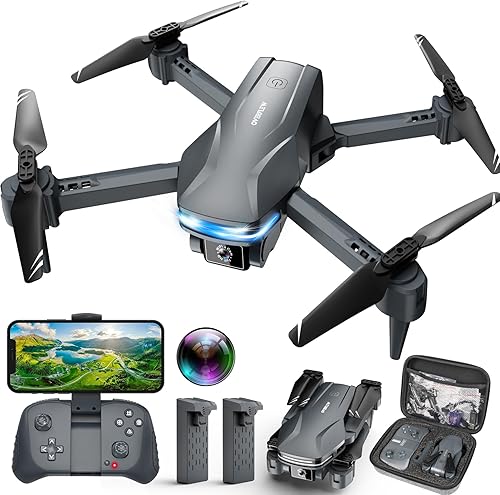 Miniatura 8 de Dron con cámara 1080P HD FPV Drone plegable para principiantes y niños, cuadricóptero con control de gestos de voz con estuche de transporte,