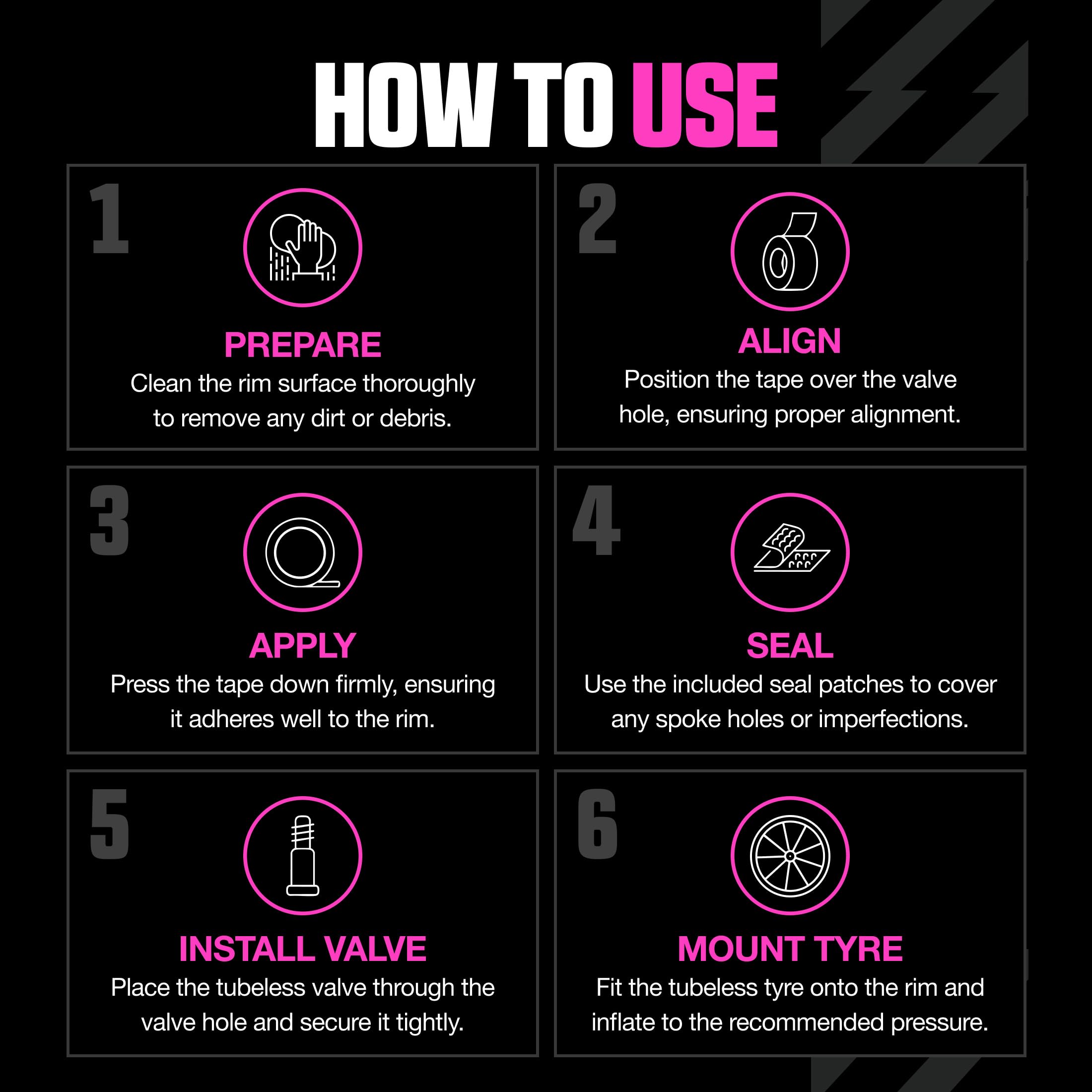 MUC-OFF accessorio rim tape tubeless 25mm 10 metri