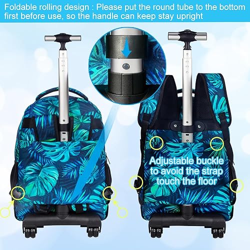 Miniatura 3 de Mochila con ruedas para mujeres y hombres, bolsa de 21 pulgadas para adultos con ruedas enrollables, juego de bolsa con ruedas para niñas y niños,