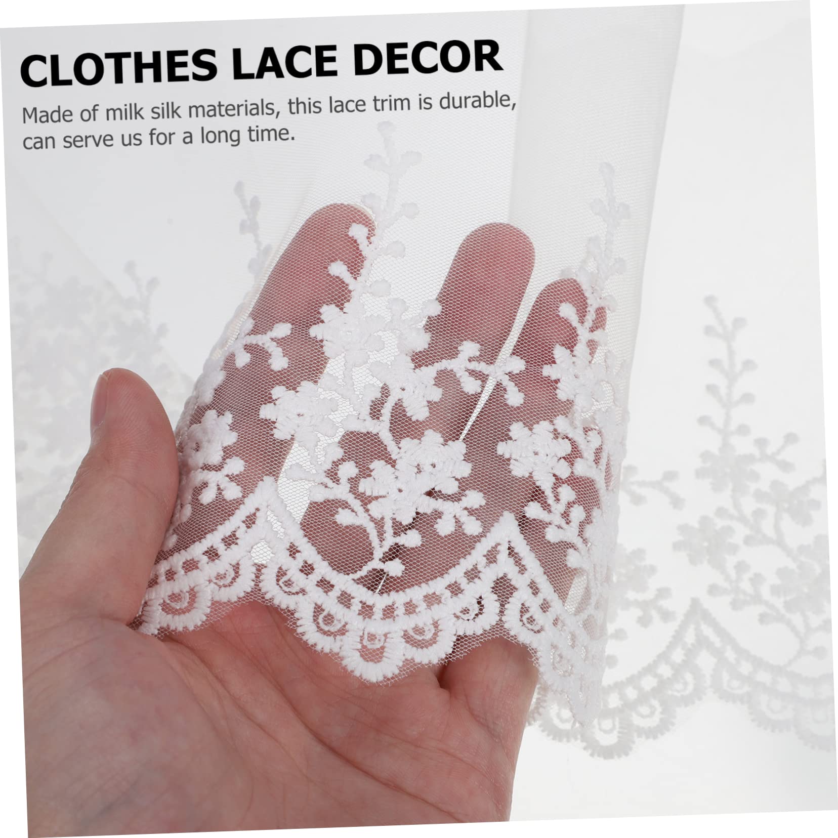 SHINEOFI 2piezas Cinta De Encaje Bordada Blanca Para Manualidades Yardas De Ribete Decorativo Para Bodas y Decoración Del