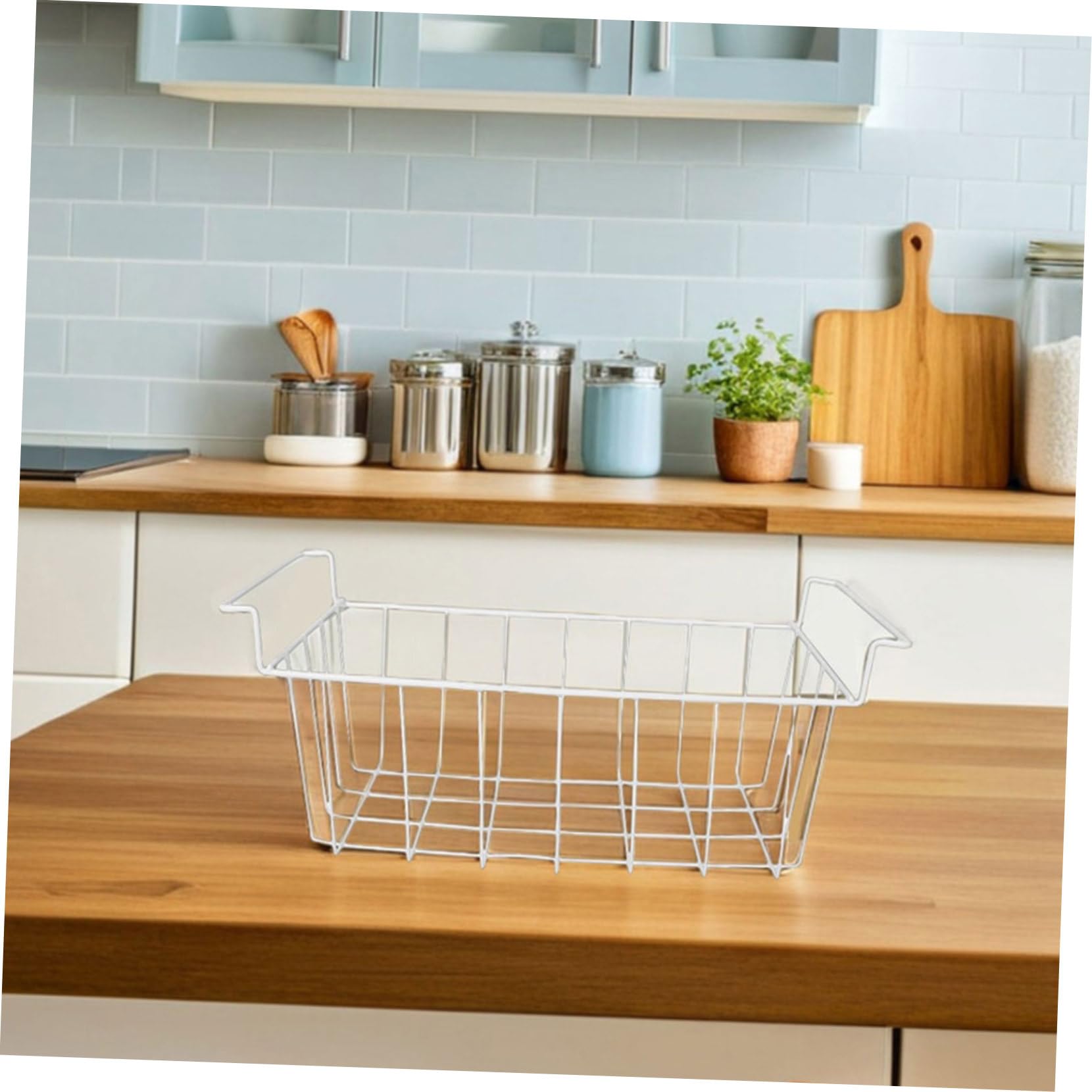 Cesta Colgante de Alambre para Congelador, Hierro Blanco