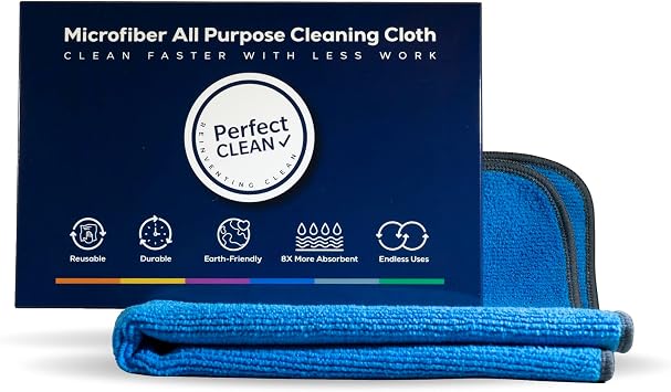 Microfiber Cleaning Cloth, Absorbent Cleaning Towels, 12x12, Single Pack, Blue