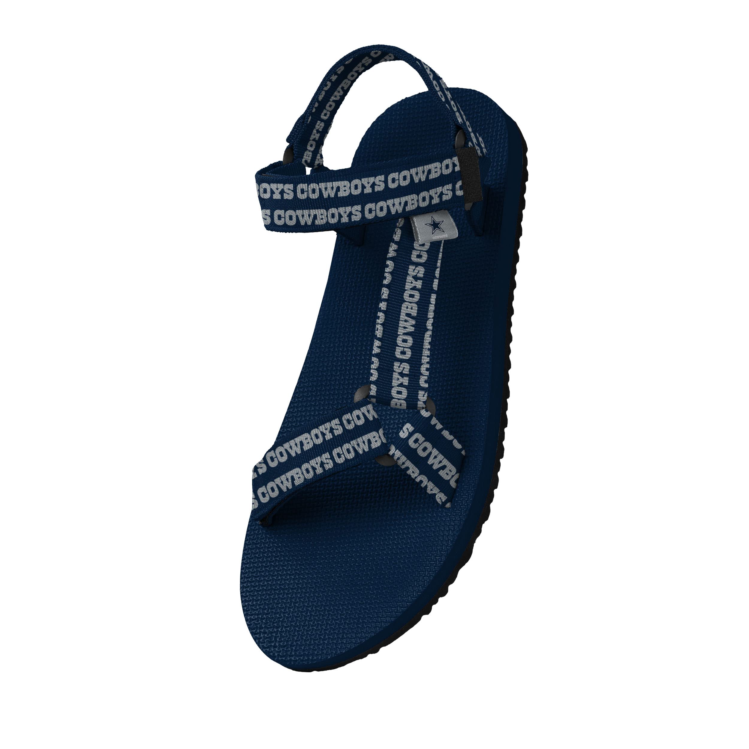 FOCO Dallas Cowboys NFL Womens Repeat Logo Strap Sandal