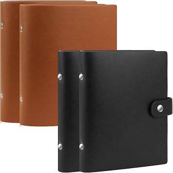 4 Pack Small Photo Albums 4x6 Pictures, Leather Cover Albums, 4x6 Photo Book for 52 Photos Inserted From The Top,Kids 4 x 6 Photos and Family Anniversaries Baby Vacations,WeddingBlack+Brown