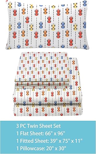 Miniatura 75 de Juego de sábanas y fundas de almohada tamaño individual Sábanas de cama individual para niños y niñas