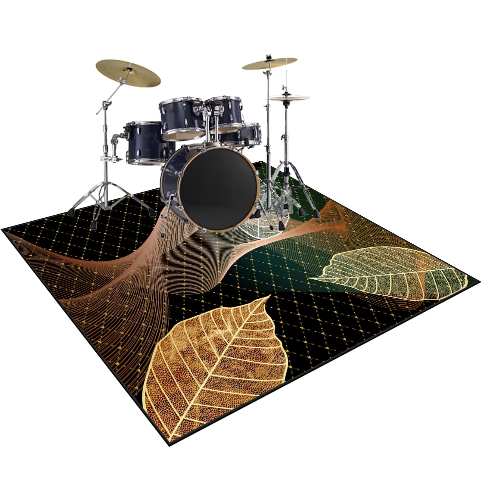Dźwiękoszczelna mata bębnowa 120 x 100 cm antypoślizgowa mata do perkusji akustycznej profesjonalna osłona bębna do instrumentów muzycznych Snare Drum