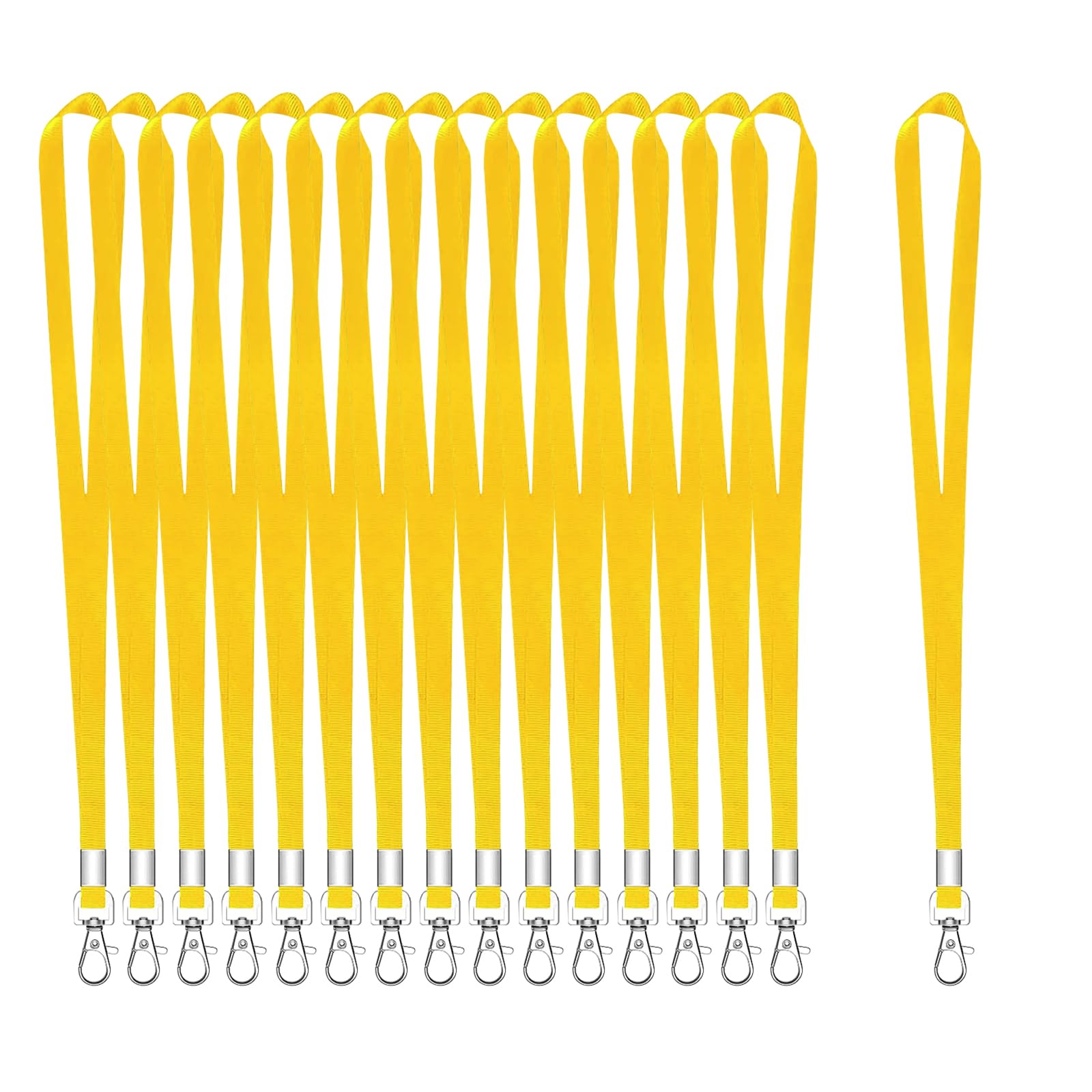 XHDA 50PCS Yellow Lanyards for Neck Lanyards for ID Badge Lanyard with Metal Swivel Hook for ID Card Badge Holder