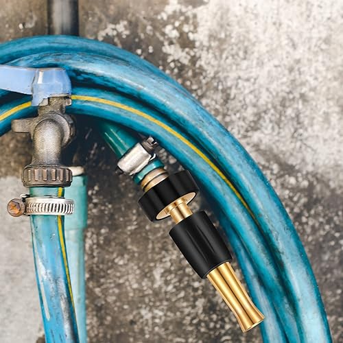 Miniatura 7 de Paquete de 4 boquillas de latón resistentes de 34 pulgadas, boquilla de agua ajustable para jardín, pistola pulverizadora, boquilla de manguera