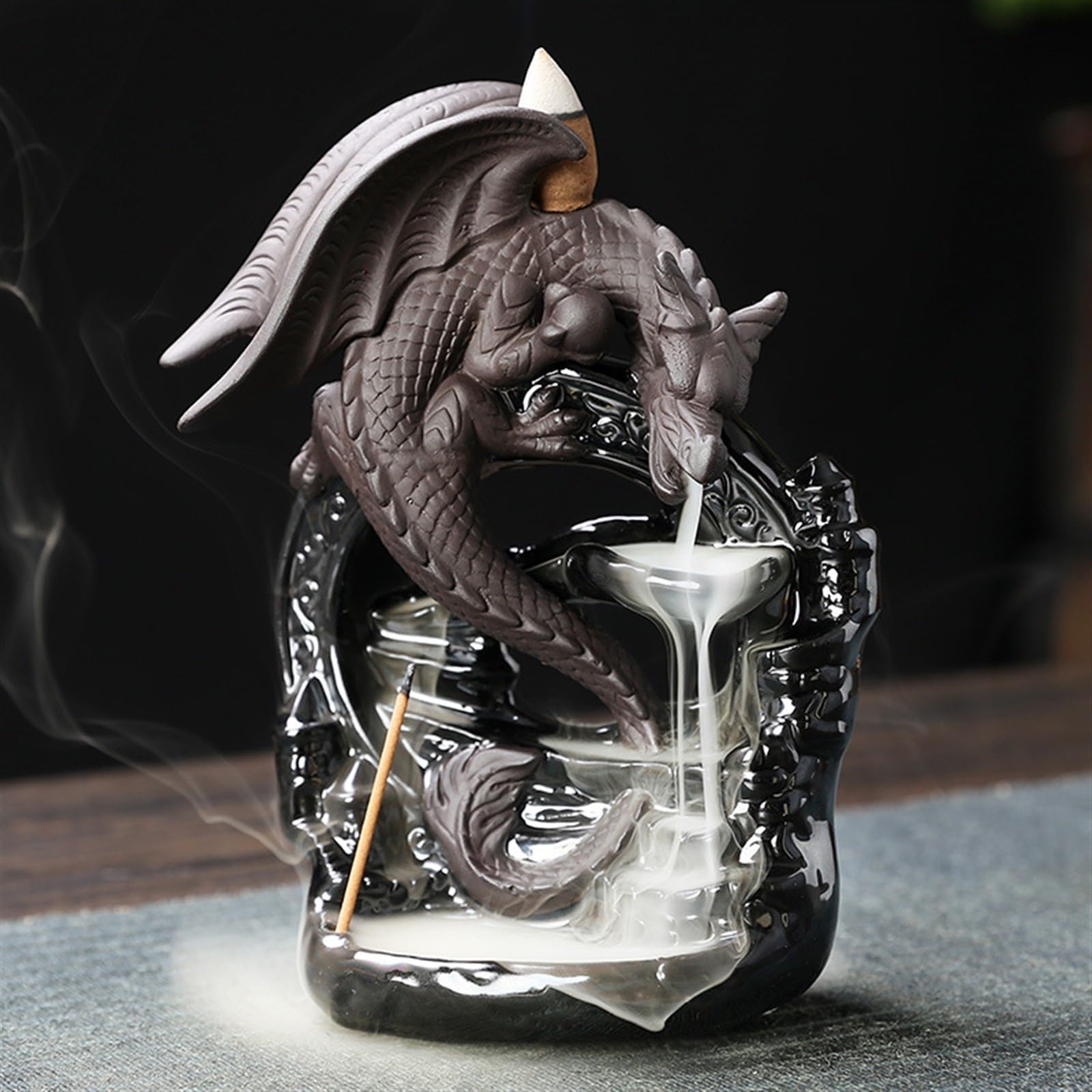 Ręcznie robione kadzidełko w stylu vintage smok ceramiczny palnik cofania kadzidełka dekoracja stołu do aromaterapii prezent dla domu (bez kadzidła) dekoracja