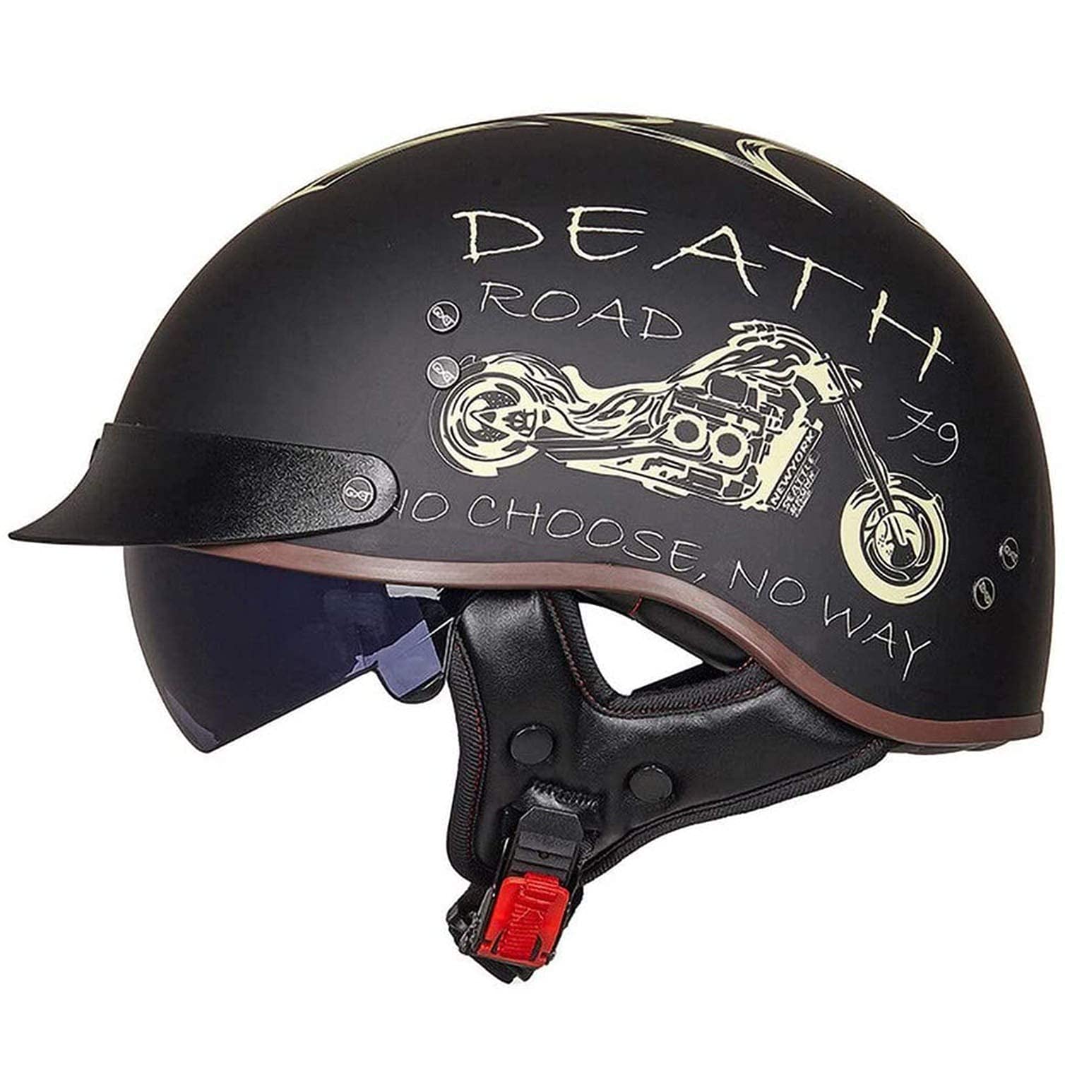 Casque Moto Jet Ouvert Avec Visière - Demi-Casque Respirant Pour Scooter, Vélo Électrique, Homme/Femme - Style Classique & Sécurisé