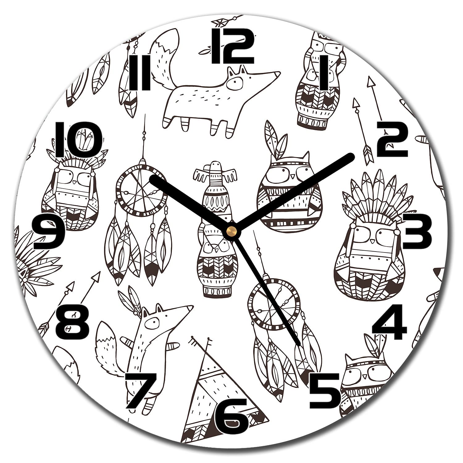 Horloge en verre Coloray 30 cm cadeau idéal design indien drôle