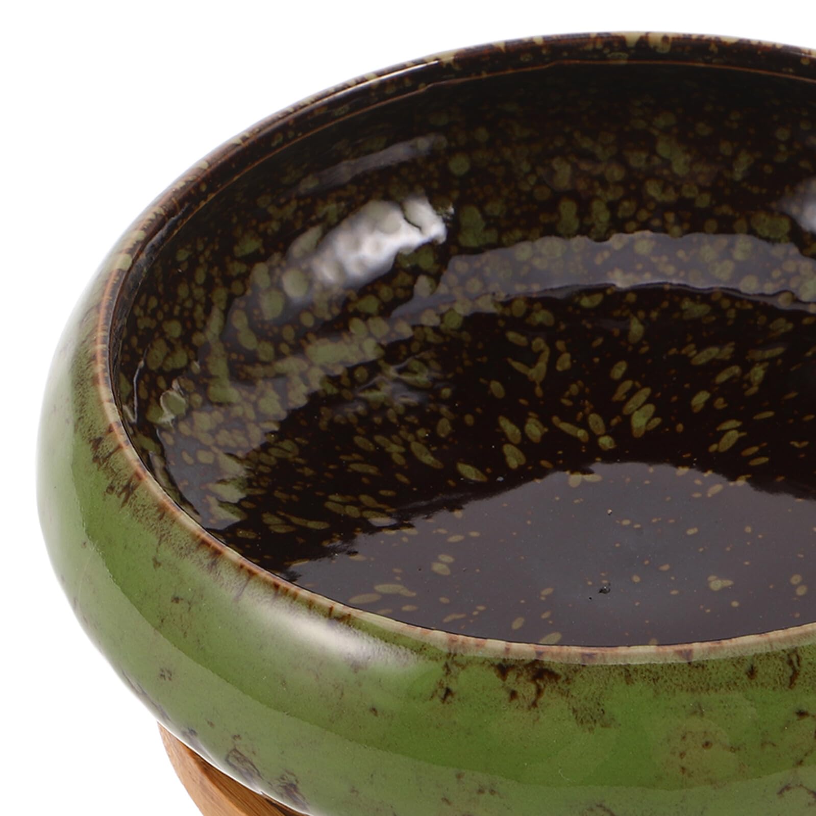 Ceramiczny Doniczka Sukulentów z Płytką Konstrukcją i Drewnianą Podstawką Idealna Donica Do Kaktusów i Kwiatów Do Użytku Wewnętrznego i Zewnętrznego Optymalna Małe Przestrzenie