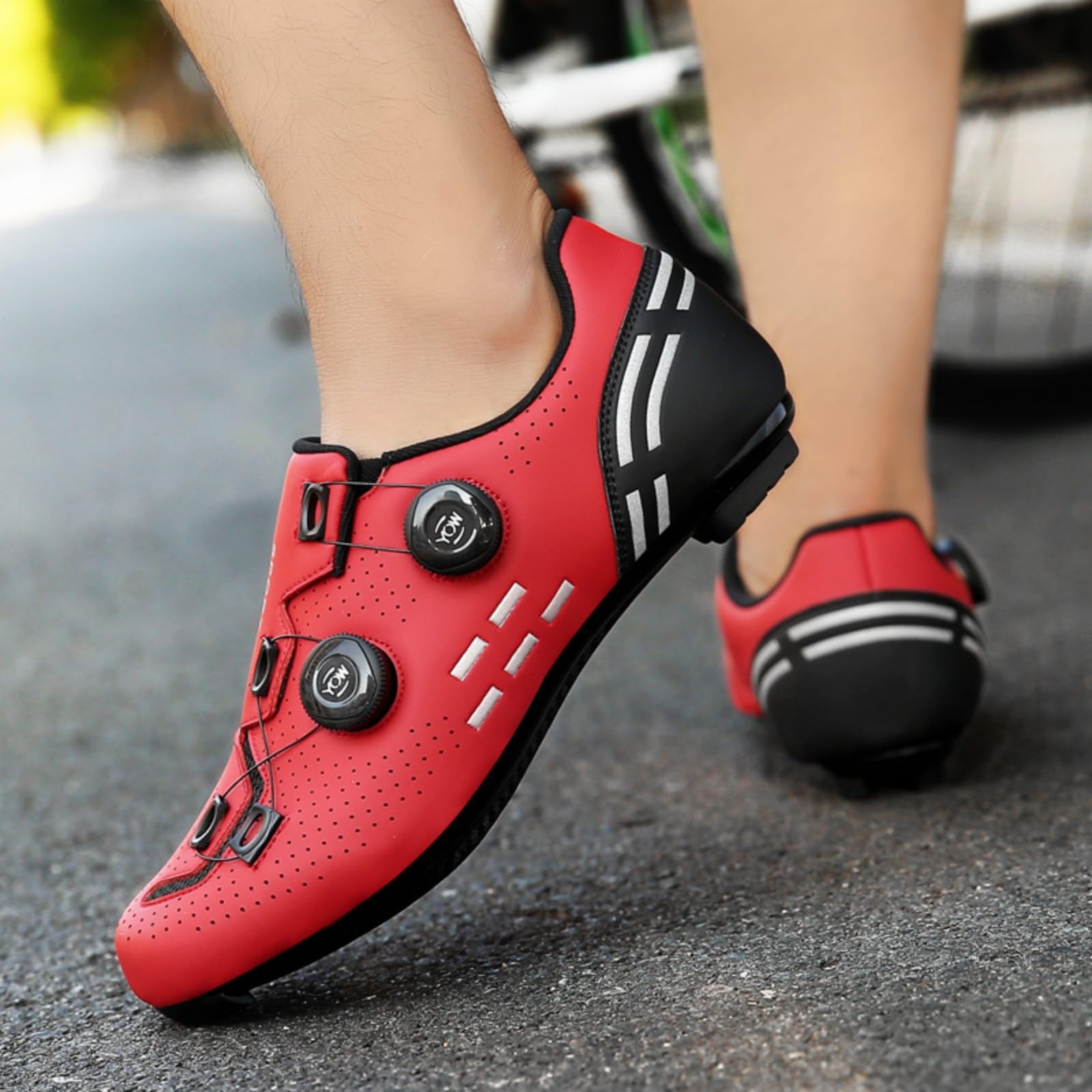 Mateju Scarpe Ciclismo Senza Attacchi Uomo Donna, 36-47 EU Scarpe Ciclismo Senza insenature Nessuna Serratura Antiscivolo Traspiranti per Sportive da Esterno