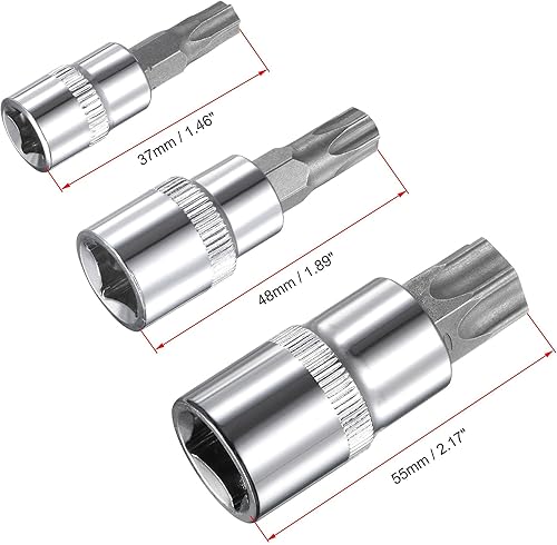 Miniatura 2 de uxcell T8 - T70 Juego de llaves de vaso Torx, brocas CR-V y enchufes (solo para uso manual), 13 piezas