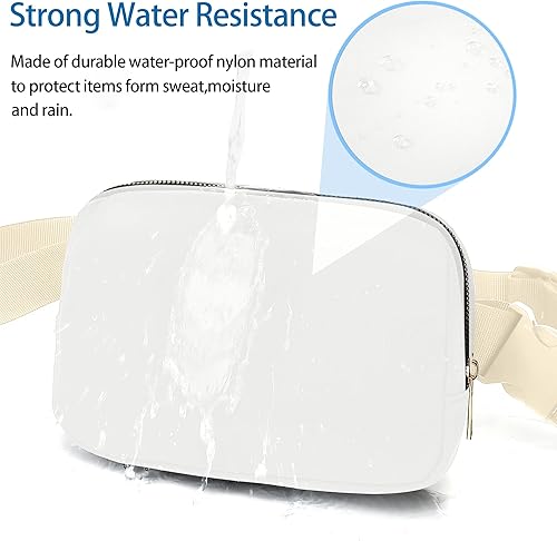 Miniatura 5 de TSINTOHU Riñonera cruzada con cinturón ajustable para mujeres y hombres, riñonera impermeable a la moda, correa ajustable para correr, caminar,