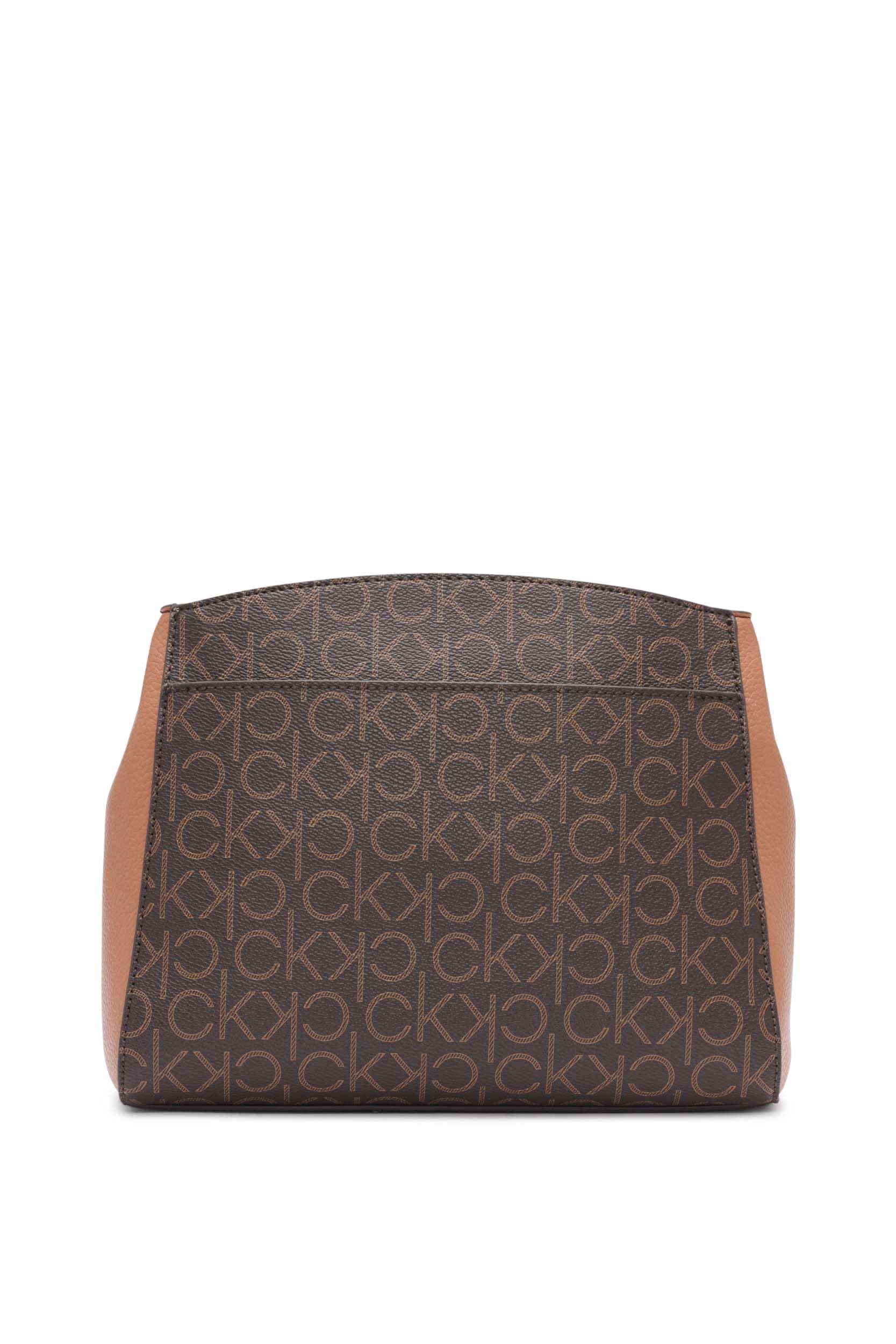 Calvin Klein Women's Hadley Triple Compartment Crossbody: One Size Brown/Khaki/Caramel/White