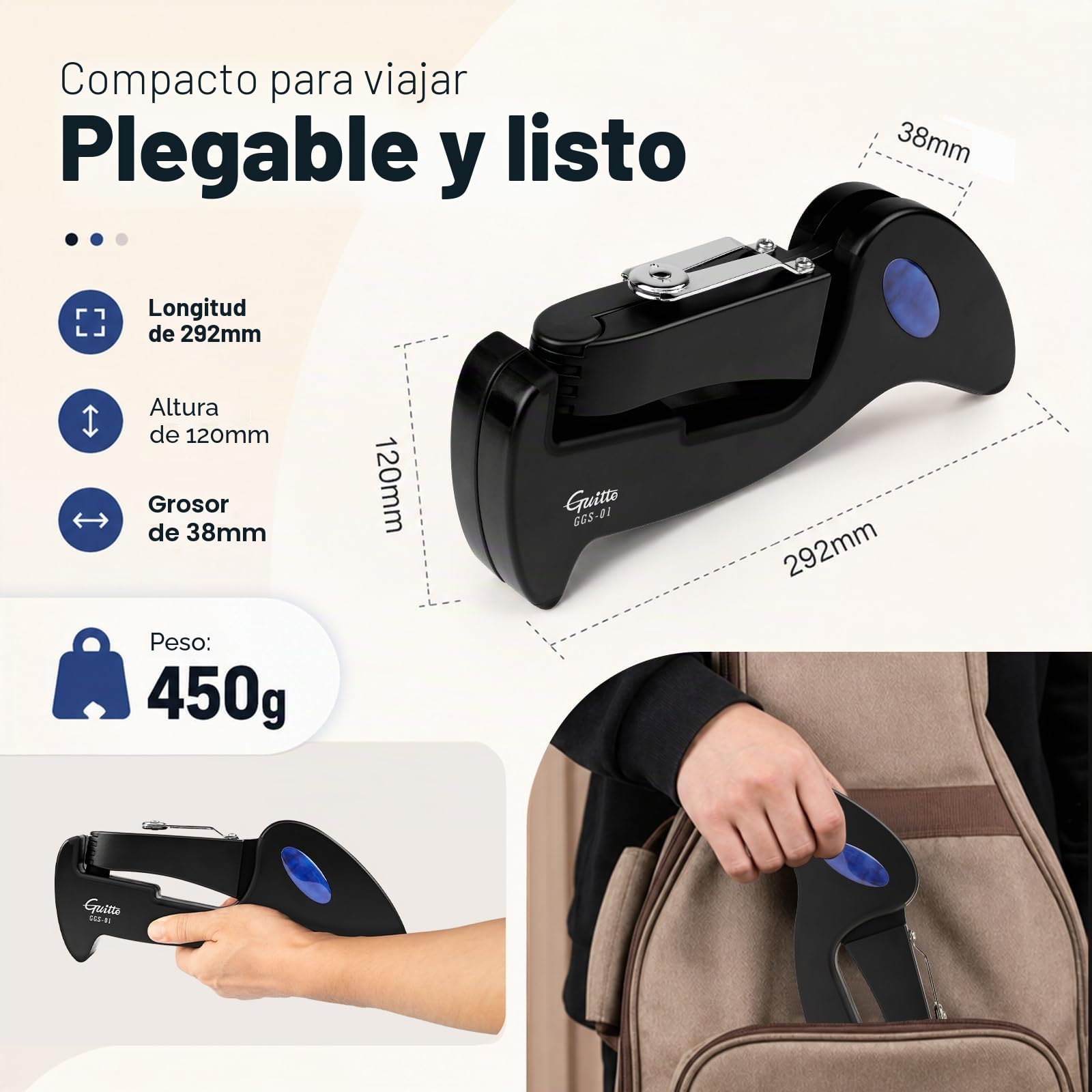 Soporte de guitarra plegable – Guitto GGS-01 Universal Piso A Frame Instrumento Titular para todas las guitarras Acústicas Clásico Bajo Eléctrico Titular de Guitarra de Viaje