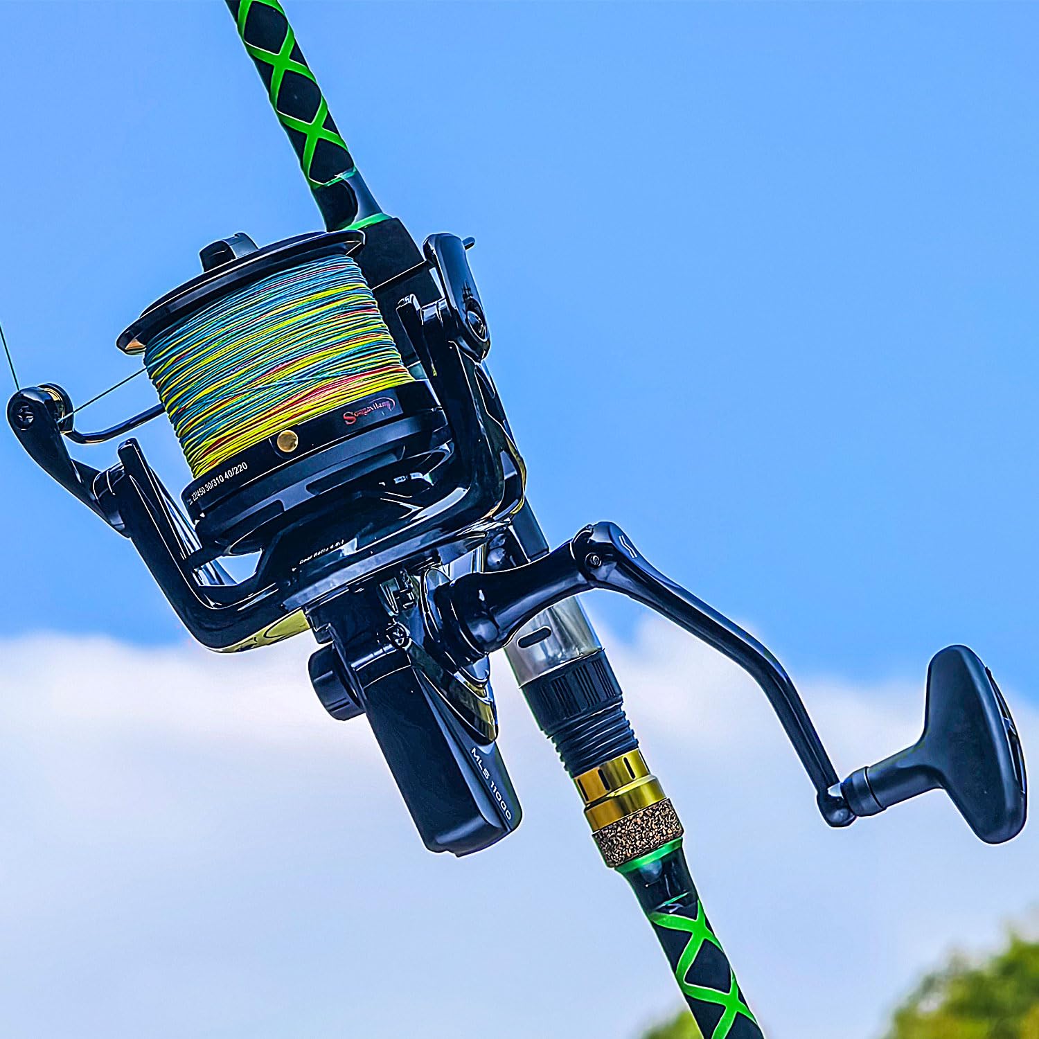 Sougayilang Mulinello da pesca per acqua salata – Mulinello da pesca fino a 21,8 kg Max Drag Big Game, mulinelli da pesca Surf con telaio in grafite, rapporto di trasmissione 4,6: 1 Pesante lungo