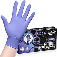 Vista 11 de Guantes de examen desechables de nitrilo SwiftGrip, 3 mil, XS, caja de 100, guantes de nitrilo violeta desechables sin látex para uso médico