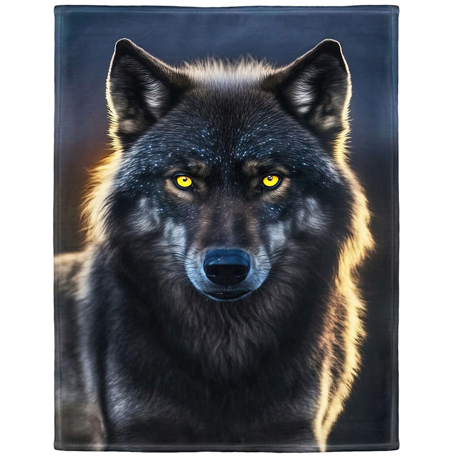 Rstick Grey Wolf Blanket Animal Art Fleece Blanket Soft Fuzzy Plush Throw Blankets for Couch Bed 60"x80"