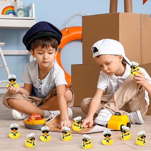 Miniatura 6 de Shappy Juego de 36 patos de crucero a granel con lentes de sol, 2 x 1.9 x 2.4 pulgadas, mini patos de goma de vela, juguete de barco de crucero de
