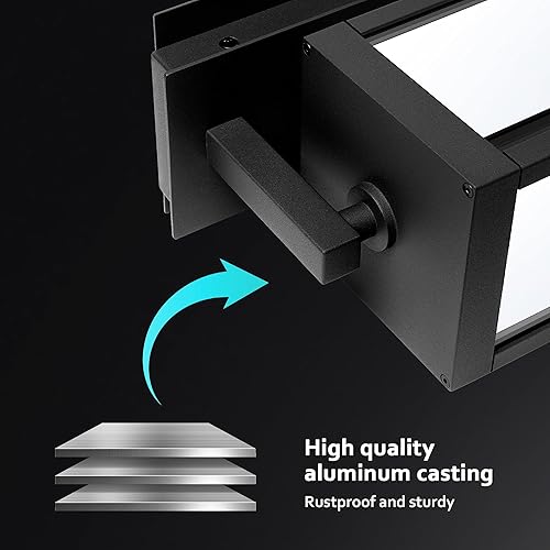 Miniatura 7 de Lámpara de pared LED con sensor de movimiento para exteriores, montaje negro, impermeable, lámparas de porche de aluminio para patio, entrada,