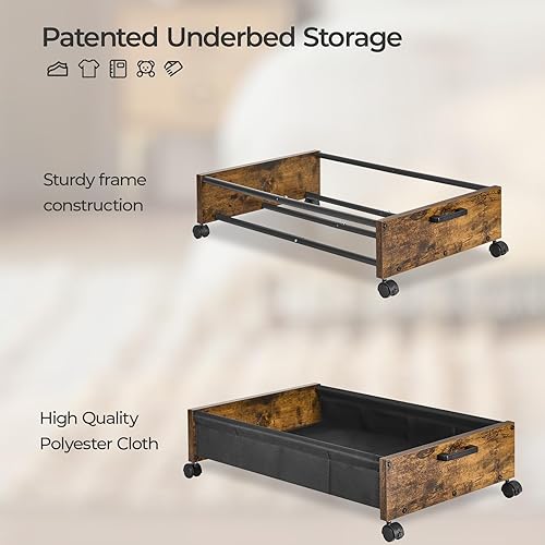 Miniatura 2 de Almacenamiento debajo de la cama con ruedas, almacenamiento debajo de la cama, cajones enrollables debajo de la cama, marco de metal, diseño