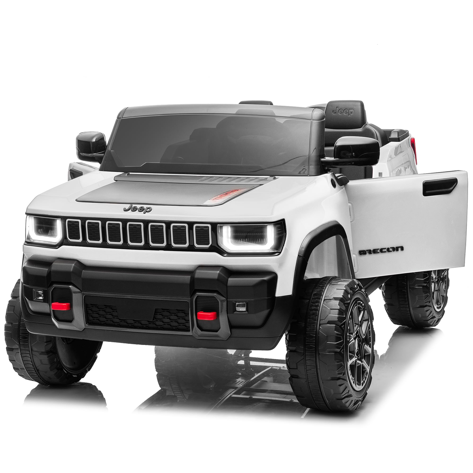 Letsgokid XL 24V Ride on Toys for Big Kids, Licensed Jeep Recon 2 Seater Ride on Car with Remote Control, 4WD Ride on Truck w/ 132lb Weight, Shock