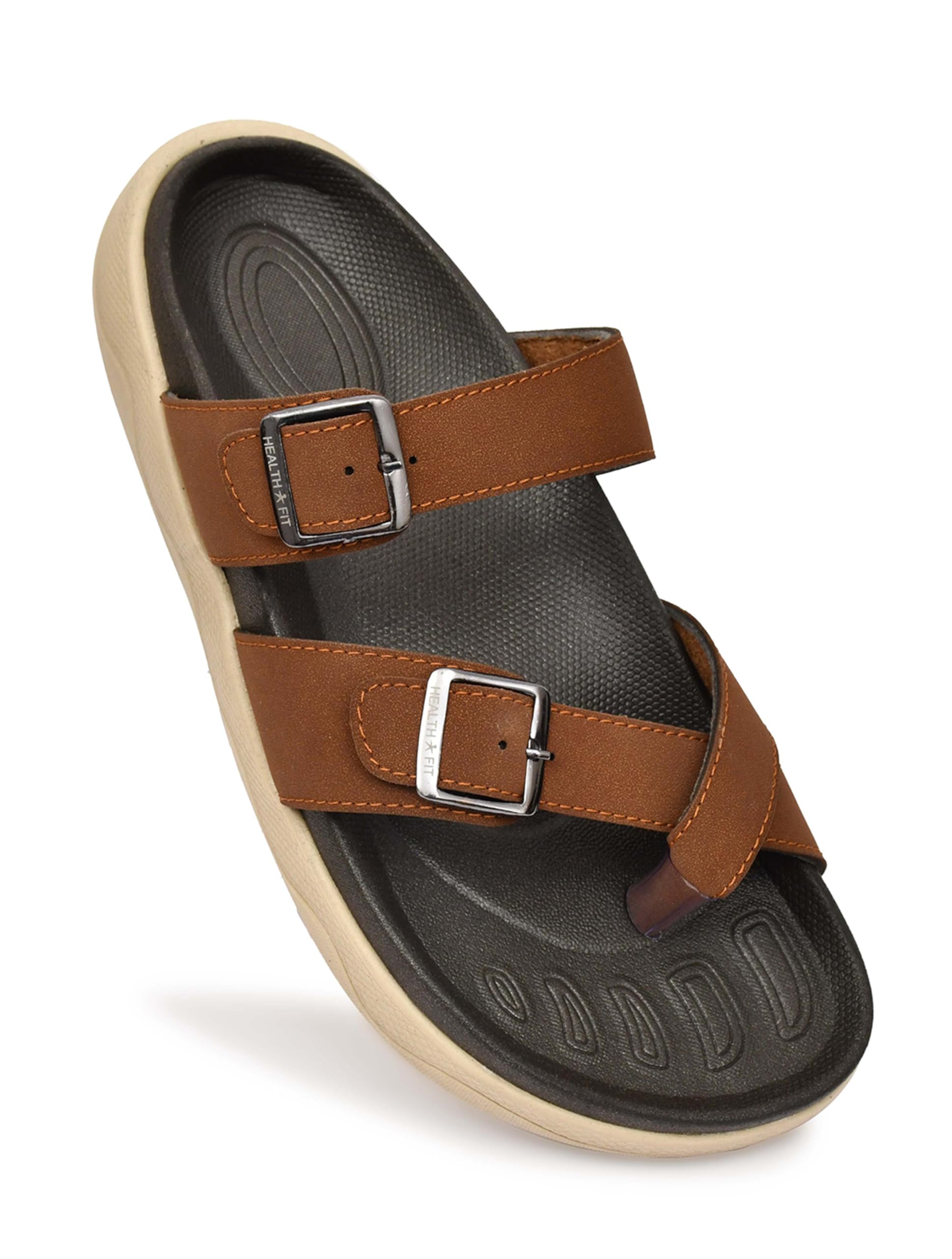 health fit Extra Soft Premium Classic Cushion Sliders/with Adjustable Buckle Strap & Light Weight Anti-SkidWaterproof Luxurious Slippers for Men's HF119-picture-35