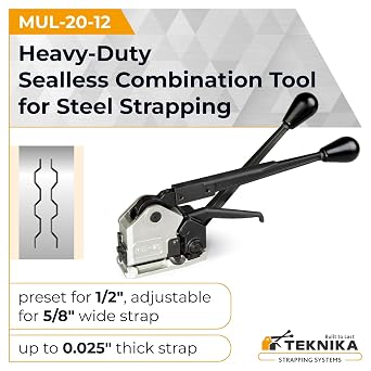 IDL Packaging Teknika MUL-20-12 Heavy Duty Sealless Combination Tool for High Tensile Steel Strapping, 1/2 Strap Width