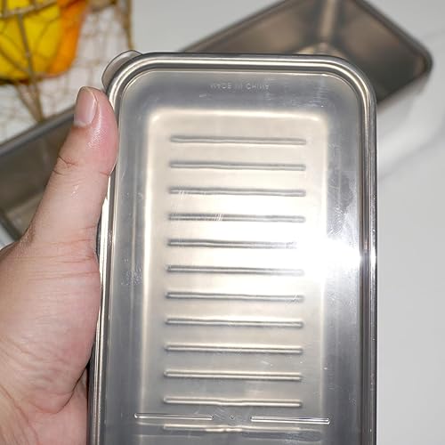 Miniatura 3 de Lxmxgk Paquete de 2 recipientes de tocino para refrigerador, recipiente de almacenamiento de tocino, recipientes de almacenamiento de tocino,