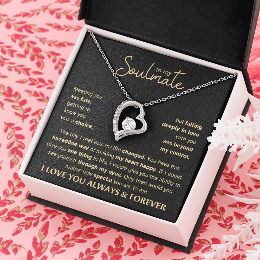 To My Soulmate Necklace For Women, Gifts For Girlfriend, Personalized Christmas Presents Best Birthday Meaningful Gift For Wife, Romantic Anniversary Jewelry for Her - Image 6