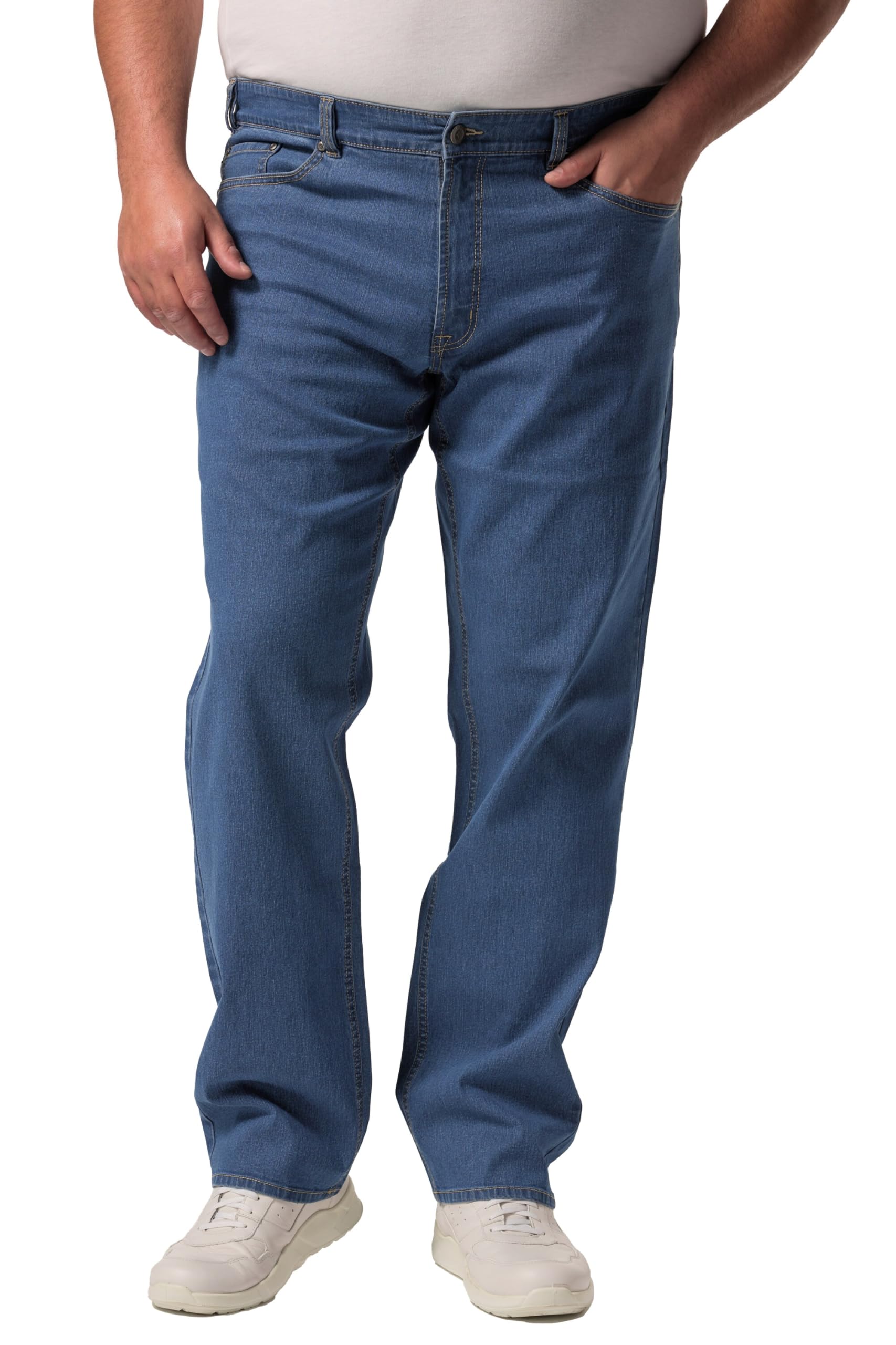 Men Plus Herren große Größen Übergrößen Menswear L-8XL Jeans, Bauchfit, Denim, Regular Fit, 5-Pocket, Colordenim 837680