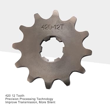GOOFIT 17mm Front Sprocket 420-12T for 50cc 70cc 90cc 110cc 125cc 140cc 150cc Pit Dirt bike Motorcycle ATV Dirt Bike (420-12T)