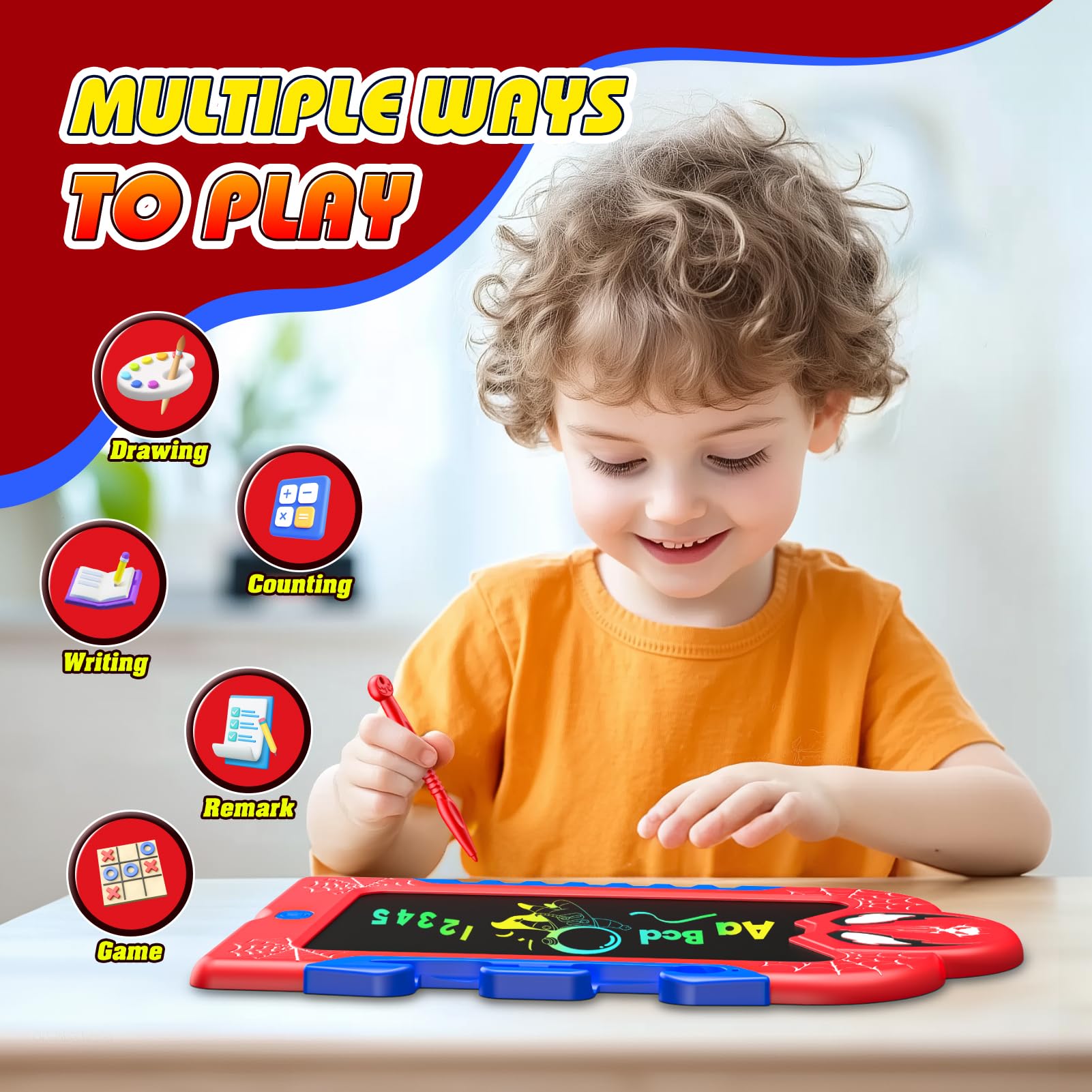 Tableta de escritura LCD para niños:  Colorido Doodle Board & Drawing Pad Juguetes de viaje de Halloween para niños de 3, 4, 5, 6, 7, 8 años, regalos de Navidad para niños de 4 a 6 años 2
