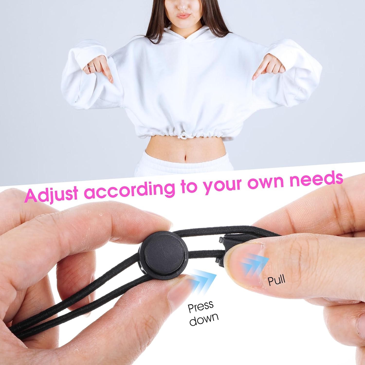 Adjustable Crop Band, 2pcs Tuck Band Tool for Sweater and Shirt Medium Elastic Belly Leaking Tuck Band for Women