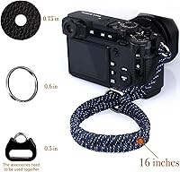 Vista 5 de Correa de muñeca para cámara DSLR sin espejo, correa de mano para cámara de liberación rápida con conector más seguro (azul)