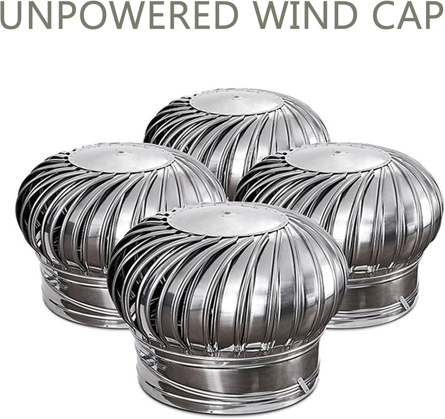 Roof Ventilator, Flue Waterproof Vent, Wind Turbines Air Vents, 304 Stainless Steel Round Exhaust Grille Louvered Vent, DIY Easy Vent Hookup Kit, for Flats, Apartment, Home Decor