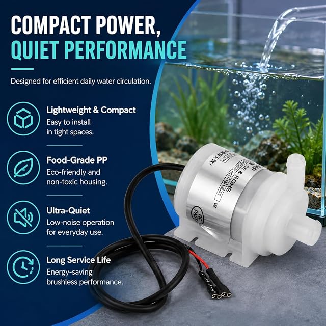 Foto 5 de 8 de Mini Bomba De Agua Sumergible Sin Escobillas, DC 12V 10W 5.5M 9500L/H