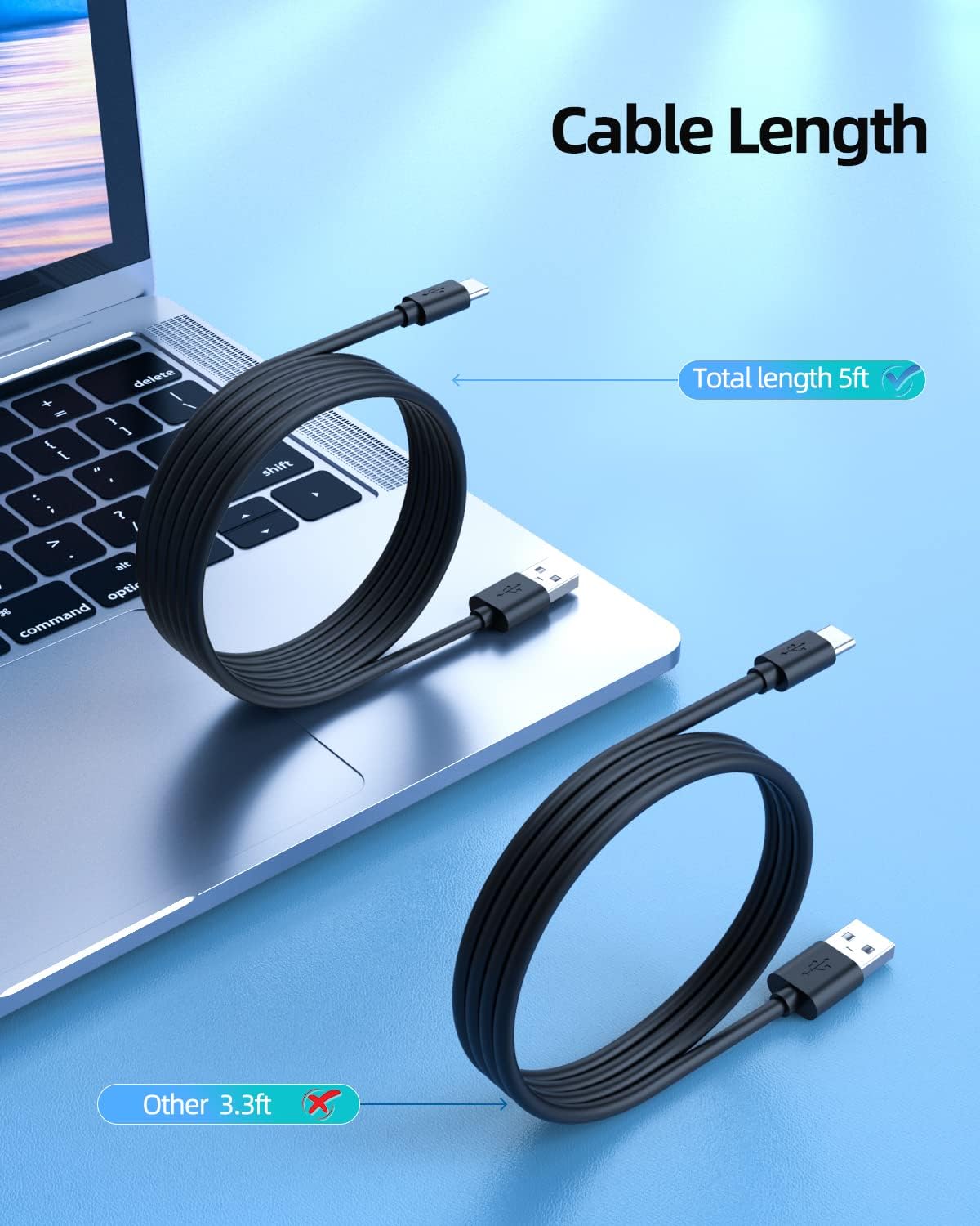USB-C Fast Charger Cable For JBL Charge 5/4, Flip 6/5, Pulse 5/4, GO 3 – Braided, Multiple Lengths
