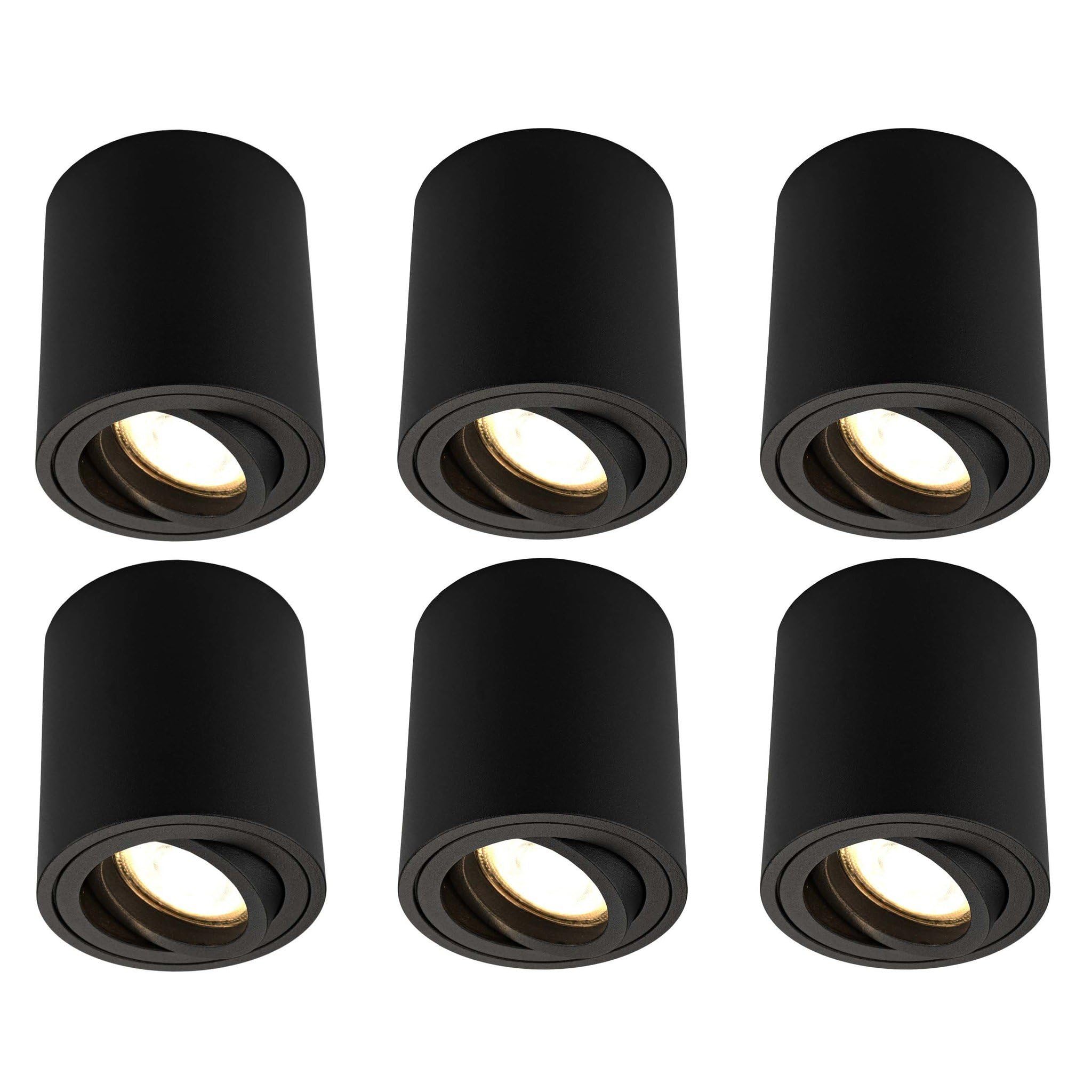 Ledvion Black - 6X Led Spotlightss Dimmable, 5W, 2700K, Ceiling Light